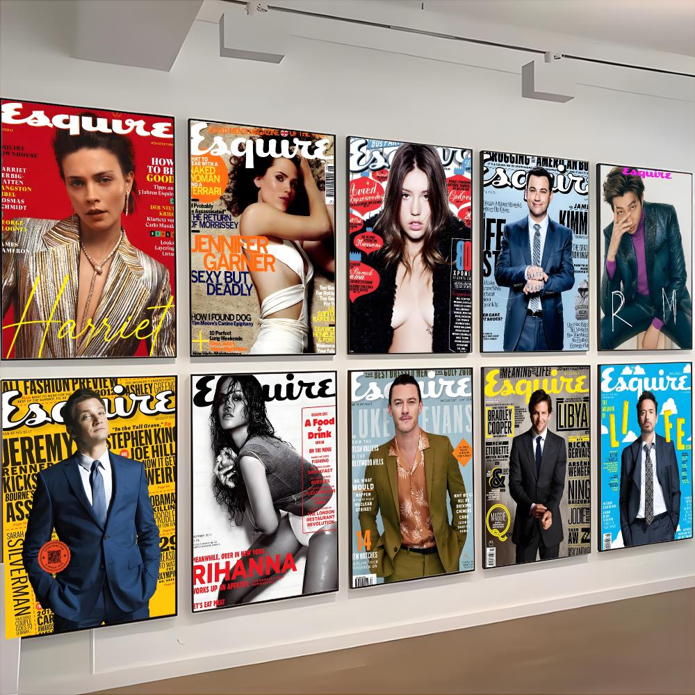 Home Decor Magazine - 雑誌「メン・エスクワイヤー」のポスター、クラシックな壁飾り、家庭用装飾品、剥がして貼るタイプ、フレームなし。