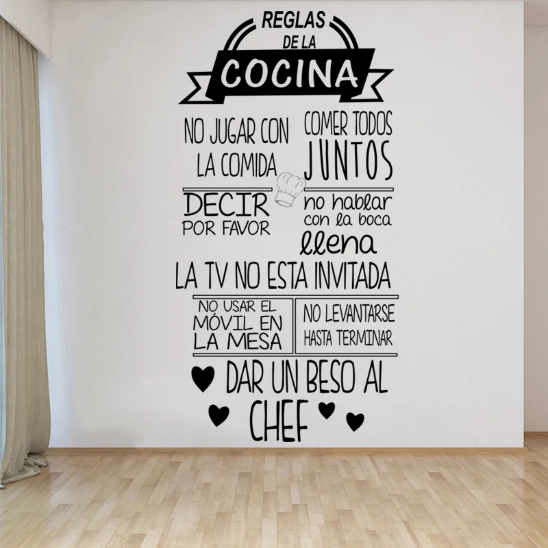 スペイン語のテキストのウォールステッカー,取り外し可能な壁紙 - Home Decor Indonesia のレビューと価格