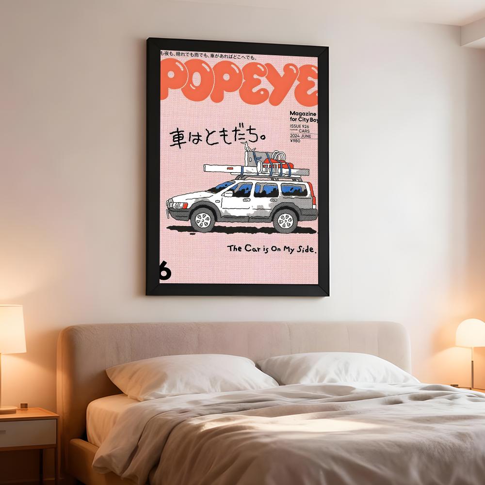 「ポパイ」雑誌のライフスタイルをテーマにしたポスター。芸術的 - Home Decor Magazine のレビューと価格