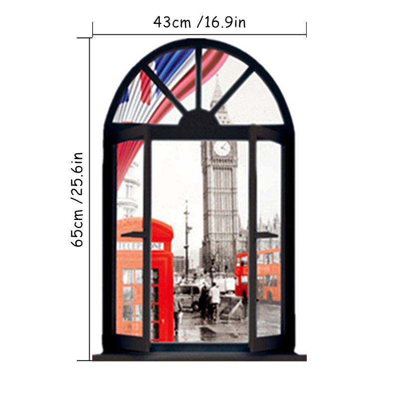 ロンドンシティストリートビュー壁画時計塔電話ボックスウィンド - Home Decor Y2K のレビューと価格
