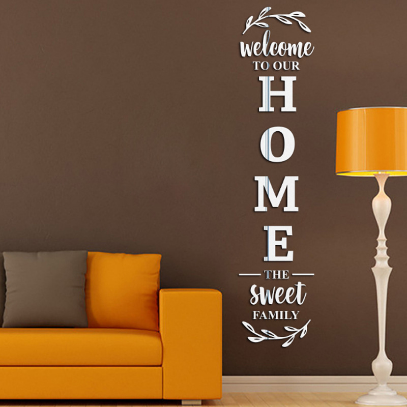 英語の文字 3D ミラーウォールステッカー、自己粘着アクリル - Home Decor Y2K のレビューと価格
