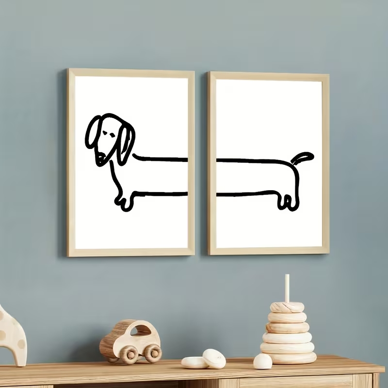 2 個モダンなダックスフント面白い犬ウォールアートプリントキ - Home Decor Theme のレビューと価格