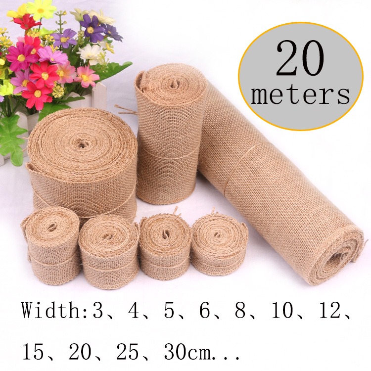 5-30 センチメートル天然ジュートリネン生地 20 メート - Linen Table Runner のレビューと価格