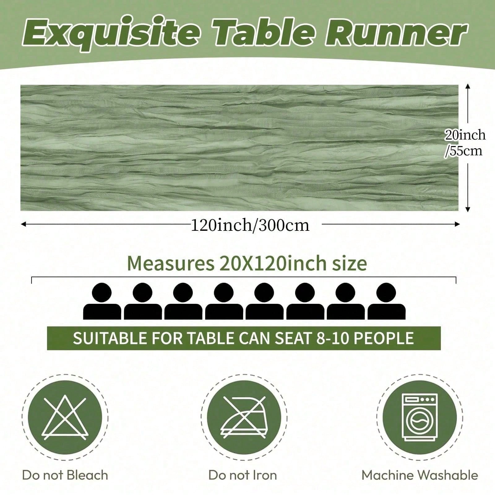 6枚組のチーズクロス製テーブルランナー、ブライダルシャワーや - Linen Table Runner のレビューと価格