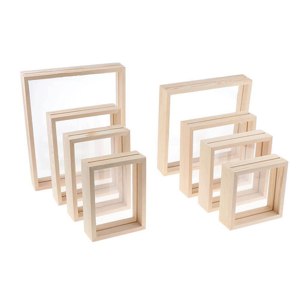 家,居間,家族のための両面ガラス製の透明な木製フレーム - Bamboo Photo Frame のレビューと価格