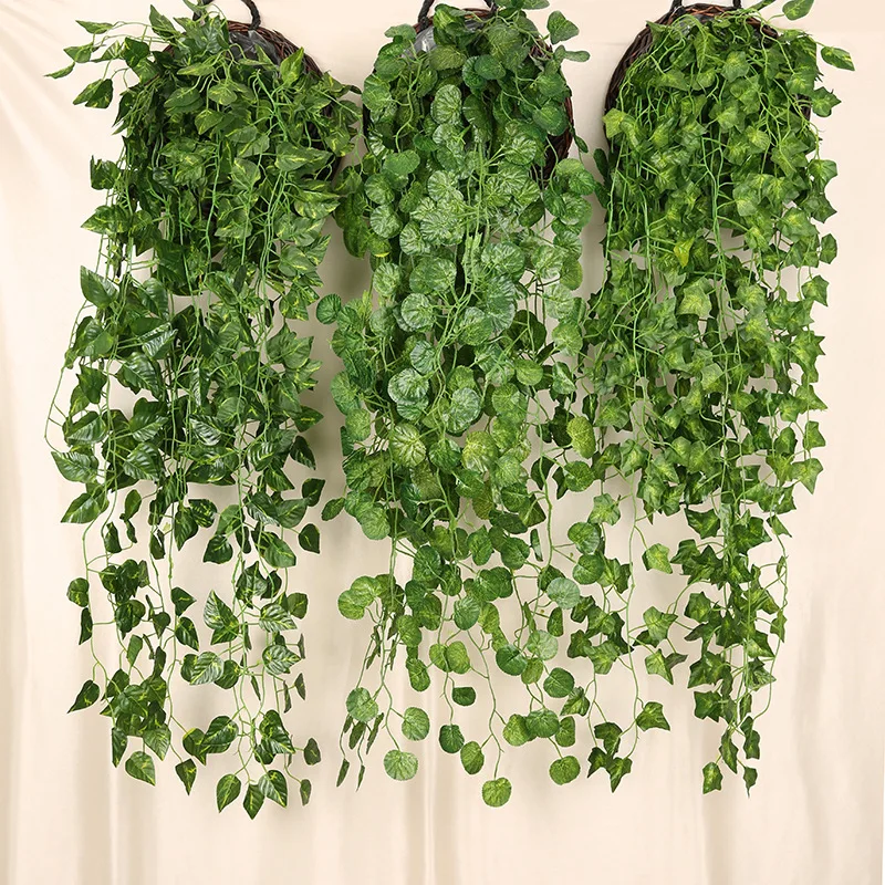 人工緑の壁の吊り下げ植物,家の装飾のための籐のつる植物,花の - Rattan Plant Basket のレビューと価格