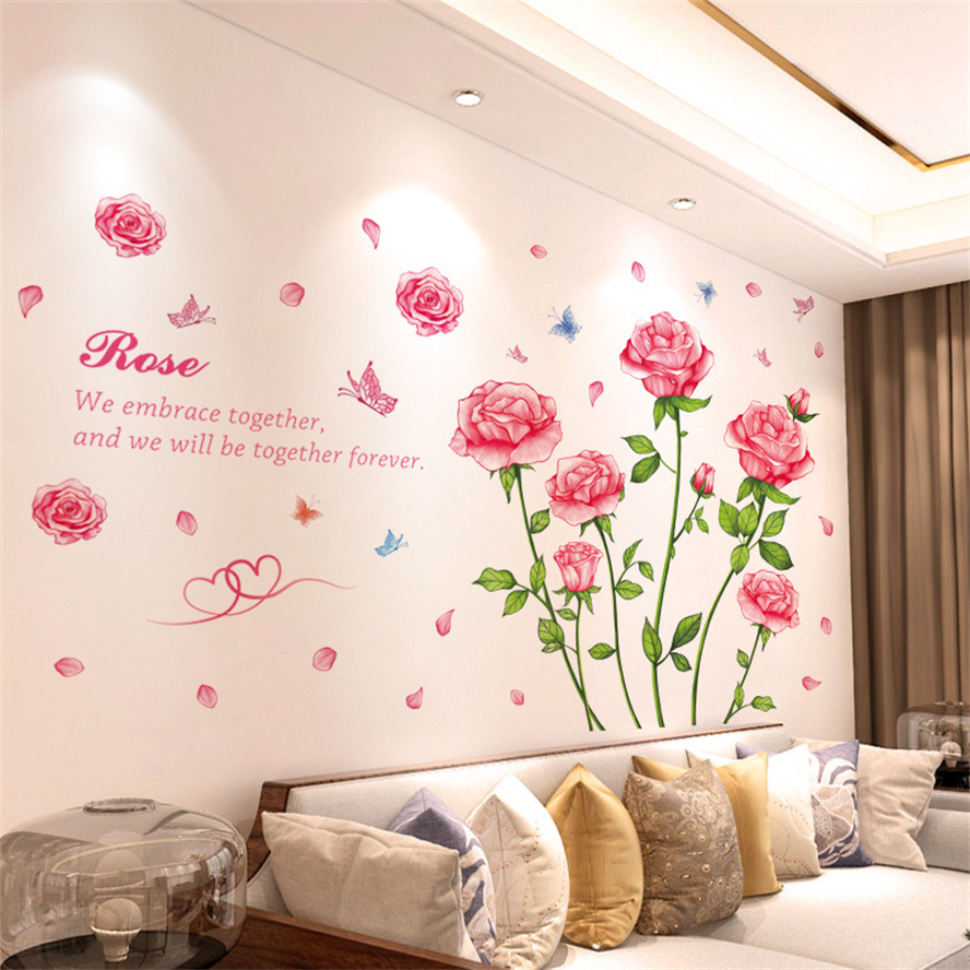 DIY パープルラベンダーリビングルームの壁のステッカーの装 - Home Decor Indonesia のレビューと価格