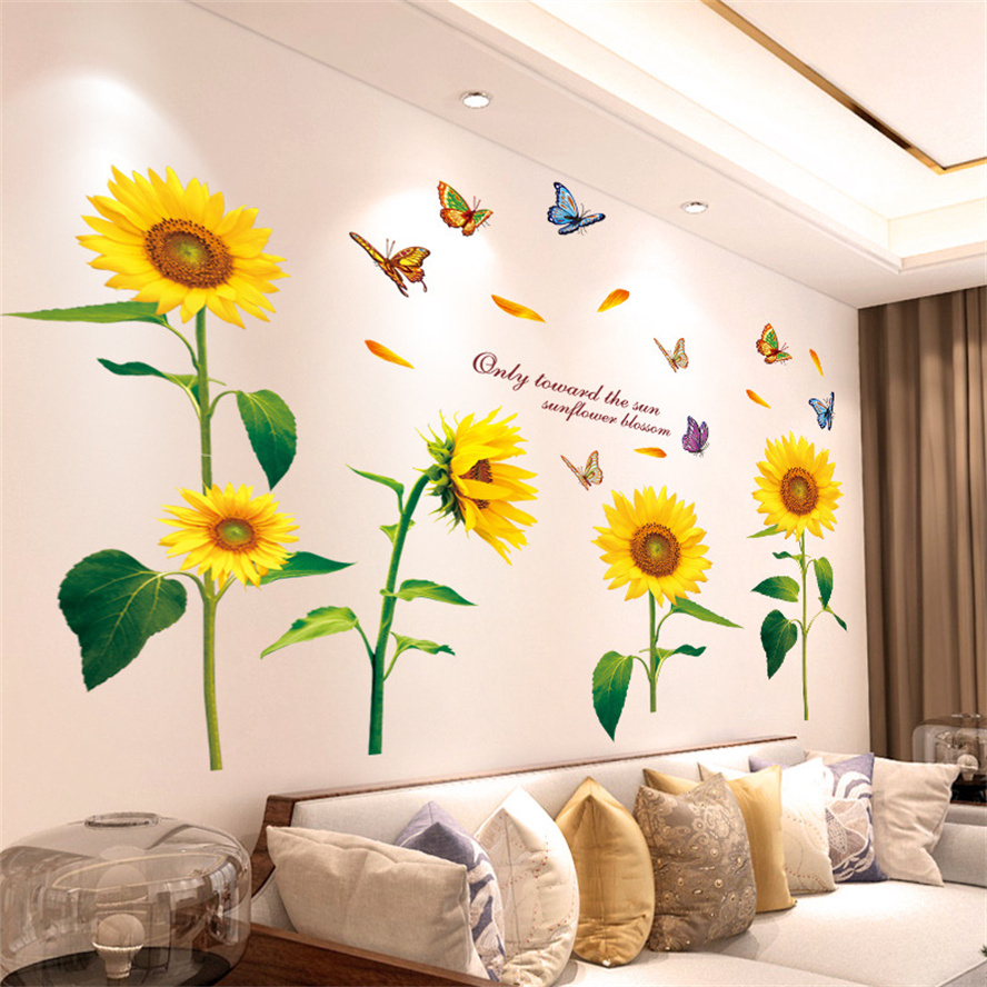 DIY パープルラベンダーリビングルームの壁のステッカーの装 - Home Decor Indonesia のレビューと価格